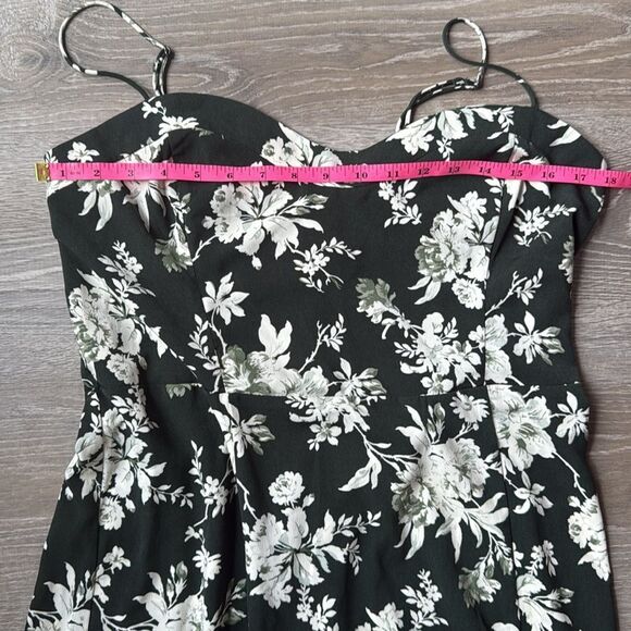 NEW Abercrombie & Fitch High-Slit Midaxi Dress green floral Large - Picture 11 of 15